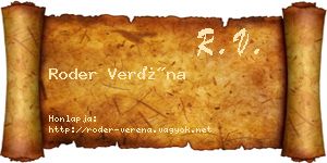 Roder Veréna névjegykártya